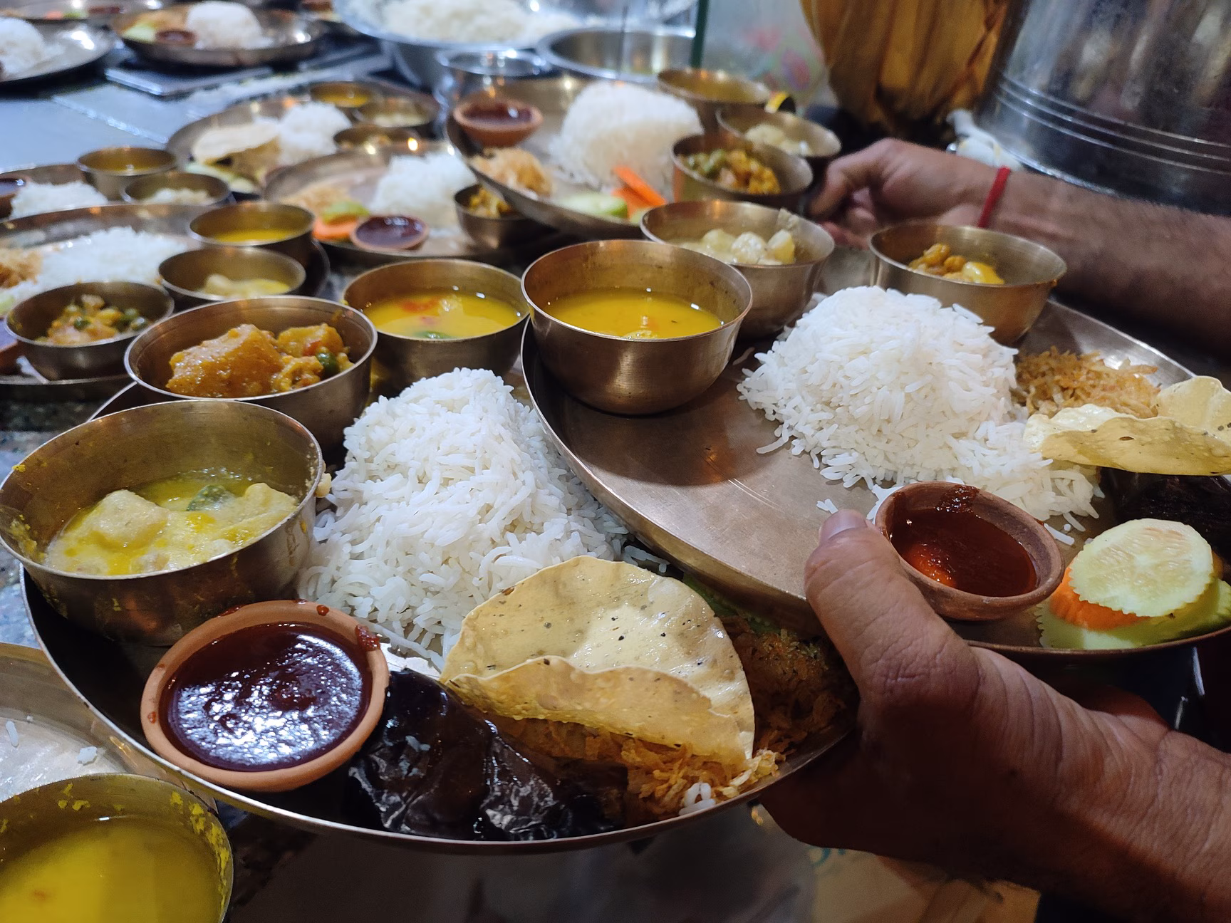 Bengali fish curry thali at Ram Shyam